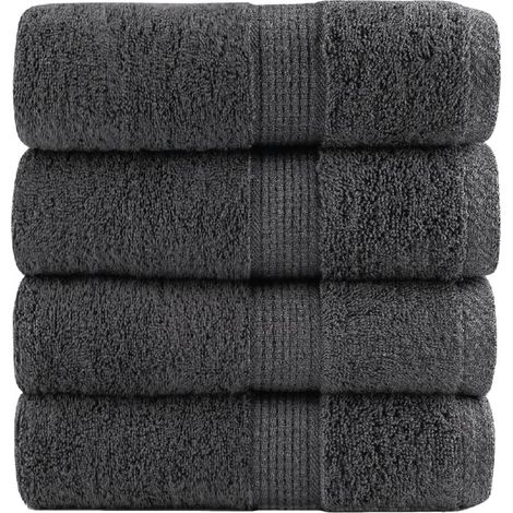 Gants de toilette haut de gamme SOLUND, lot de 4, anthracite, 30 x 30 cm, 600 g/m²