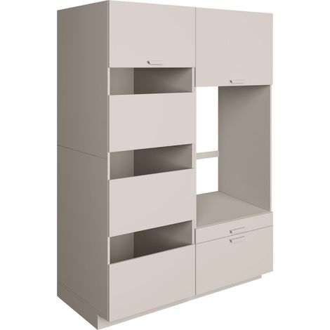 Selsey HOLV – Ensemble meubles de salle de bain 135 cm avec niche pour 1 lave-linge – Gris cachemire (1/5)
