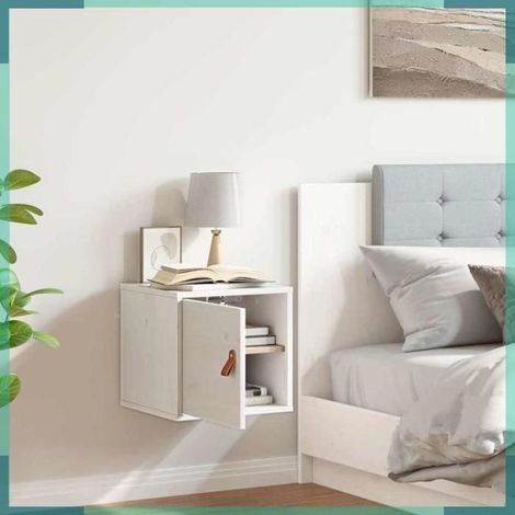 818357 Armoire murale Blanc 31,5x30x30 cm Bois de pin massif (1/5)