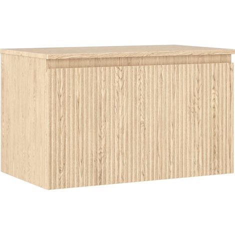 Mexen Rivel Badezimmerschrank für Waschbecken 80 cm mit Platte, 1 Schublade, geriffelt, Eiche - 91A20-08047-1-BFC81 (1/5)