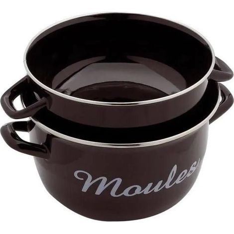 Baumalu Muschelkochtopf schwarz 18 cm emaillierter Stahl