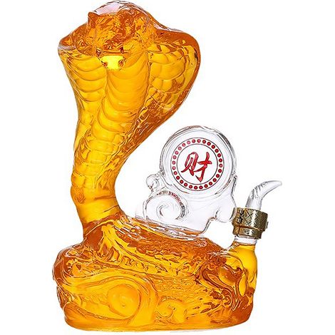 Carafe à vin en verre borosilicate haute qualité, design serpent élégant et transparent, contenance 1000 ml pour dégustation (1/5)