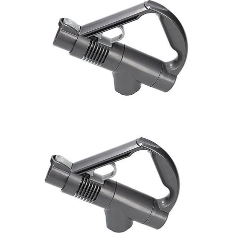 2pcs Poignée de rechange pour aspirateur, Poignée Compatible avec Dyson DC19 DC23 DC26 DC29 DC32 DC36 DC37 Accessoire Aspirateur Poignée de Remplacement avec une brosse de nettoyage (Gris) (1/5)