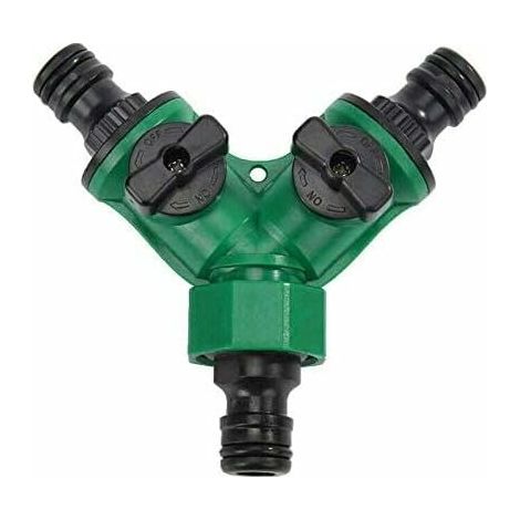 3/4"Y 2-Wege-Verteiler für Gartenschlauch, Wasserverteiler für alle Wasserhähne, universell, verstellbar (1/5)