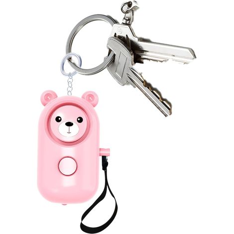 Llavero con alarma de seguridad Sirena potente con luz estroboscópica LED para defensa personal, dispositivo de sonido de bolsillo con llavero (1/5)