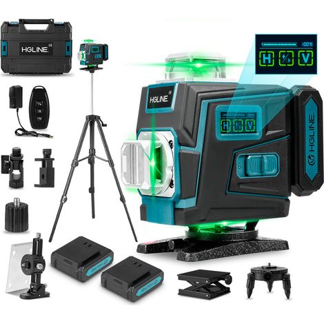 Niveau laser 4x360° avec trépied 1 m,Laser vert haute luminosité 515 nm, IP54,automatique ±3°,Portée de travail 25 m - LK-820 (1/5)