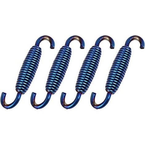 4 tuyaux d'échappement moto bleus 60mm avec ressort pivotant (1/4)
