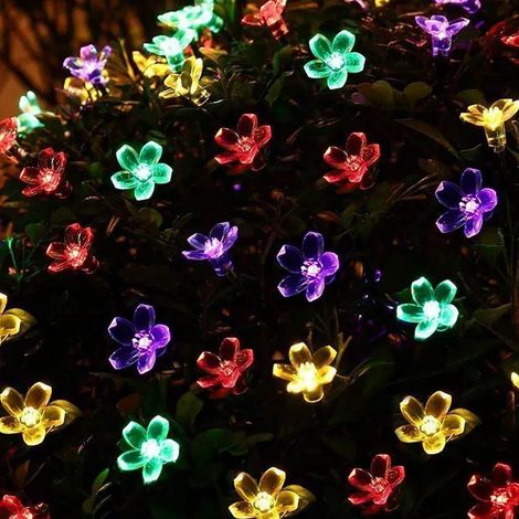 1 Guirlande lumineuse, fleurs de cerisier, étanche, LED solaire, jardin, extérieur (1/5)