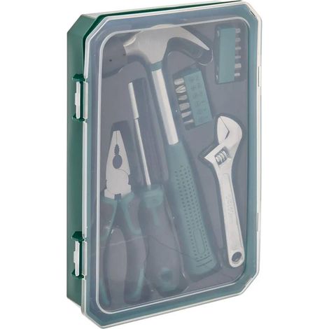 Boîte à Outils 16 Pièces "Essentiels" 27cm Vert