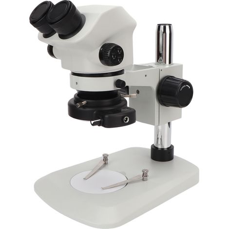 Kit de microscope binoculaire avec éclairage annulaire pour adultes, matériel pédagogique scientifique, blanc, prise UE 100-240 V (1/5)