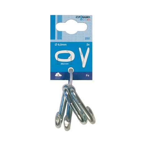 Corchet Acier galva 6mm a 2 Unités (Par 10)