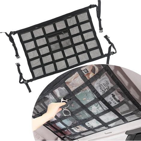 Gepäcknetz fürs Autodach, 90 x 65 cm, doppellagig verstärkt, robust, universell einsetzbar, flexibel, ideal für Camping und Gepäck (1/5)
