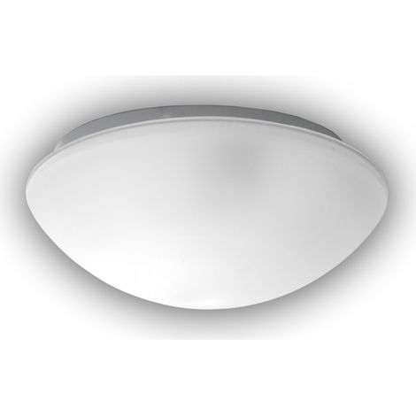 Deckenleuchte / Deckenschale rund, Glas Weiß mit Klarrand, Ø 35cm (1/3)