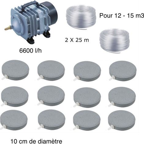 Set aération bassin 12 disques 10 cm de 12000 à 15000 litres (1/5)