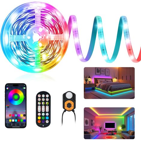 6M RGB LED Strip Light with Motion Sensor, Automatic Activated 3 Modes Music Sync and Timer for Bed, Stairs, Kitchen, Closet, Wardrobe and Shelf (1/5)