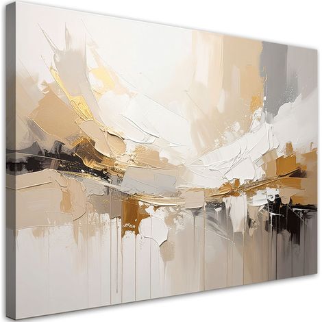 Quadro su tela Paesaggio astratto minimalista in tonalità di beige chiaro 90x60 (1/5)
