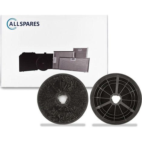 Filtro a carbone AllSpares (2 pezzi) per cappe aspiranti compatibili con ETNA HF2004 / 735140 (Ø175mm)