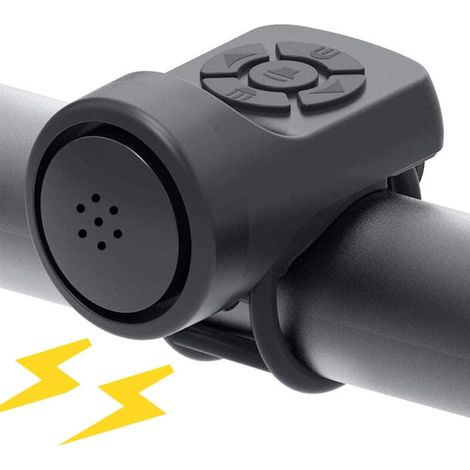 Timbre eléctrico para bicicleta Rubberskin, bocina electrónica con alarma de 120 dB, bocina portátil con carga USB y alarma para bicicleta de montaña y carretera. DEBUNS