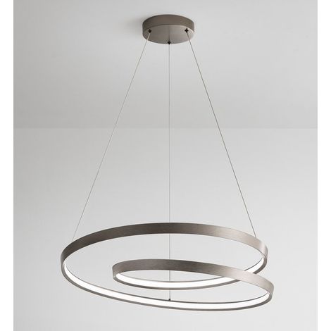 Suspension Led 70W Gris Brossé, Série 6618, Structure Métal Et Aluminium, Design Moderne Réglable, Technologie Cct - Luminaire De Marque Perenz (1/3)