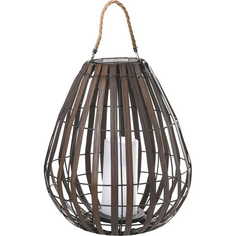 Solarbetriebene Laterne LUFUPA 61 cm Dunkelbraun