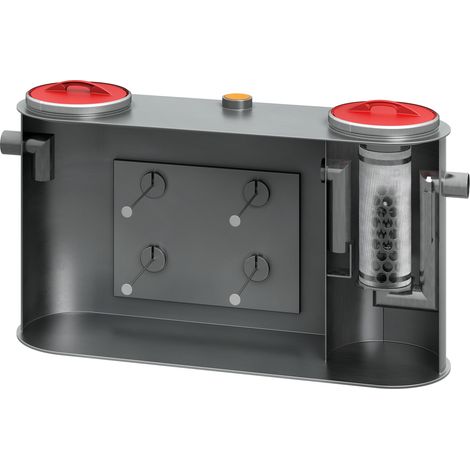 COALISATEUR NS10, rond, en plastique PE-HD avec filtre à boues, capacité de 2500 l, aspiration directe