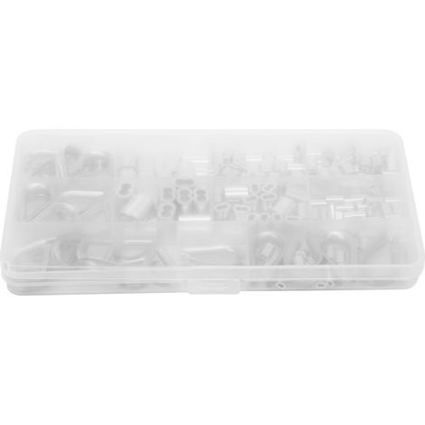 Lot de manchons à sertir en acier inoxydable, cosse pour câble métallique, kit d'accessoires divers (1/5)