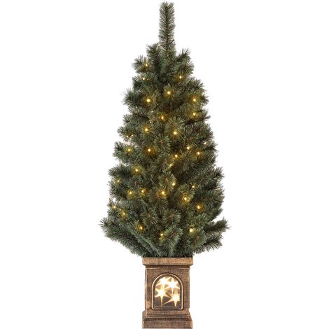 HOMCOM 4ft Artificial Christmas Tree with 80 Warm White LED Lights Remote (1/5)