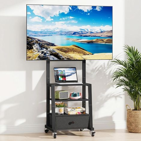 Support TV sur Pieds Support TV roulettes 32-60" VESA 400x400, Noir (1/5)