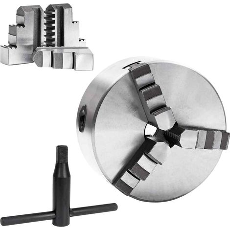vidaXL Mandril de torno autocentrante de 3 mordazas 125 mm acero K11 125 (1/2)