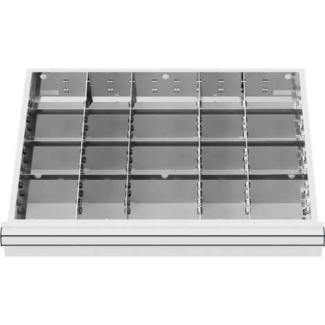 STIER Schubladeneinteilung Metalleinteilung BLH 100/125 mm Innenmaß 600x450 mm 20 Fächer