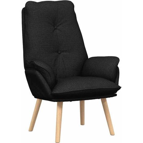Fauteuil noir, 69 x 74 x 93 cm, tissu et contreplaqué. (1/5)