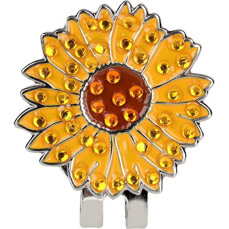 Marqueur de Balle de Golf Magnétique Extérieur Durable avec Clip pour Chapeau Accessoire Golfeur (Chrysanthème) (1/5)