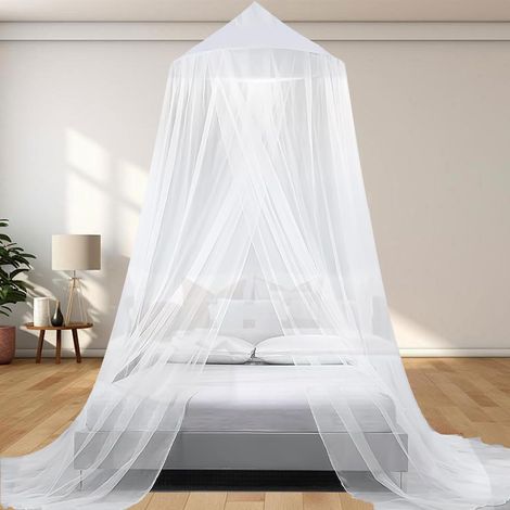 Moustiquaire de Lit Universelle, Auvent et Ciel de Lit pour Lits Simples et Doubles, Installation Rapide, Idéale pour la Chambre et Le Voyage (1/5)