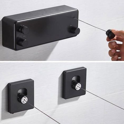Étendoir à linge rétractable et extensible, 4,2 m, pour extérieur (hôtel, salle de bain, balcon, jardin). (1/4)