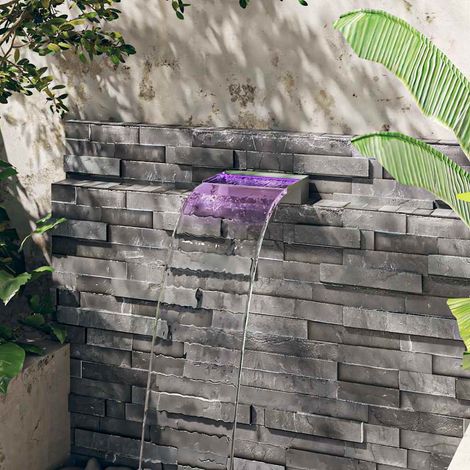vidaXL Fuente cascada con LED RGB acero inoxidable 30 cm (1/5)