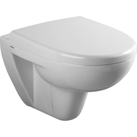 Toilette sospeso con un combattente senza bordo. Formato PRO bianco