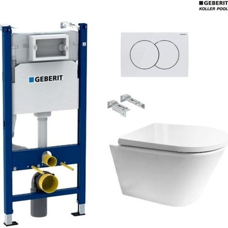 Bastidor GEBERIT Duofix pack cisterna empotrada y pulsador DELTA 01 bl br con WC susp ORION TAPA ENVOLVENTE BL BR VORTEX 51,5CM