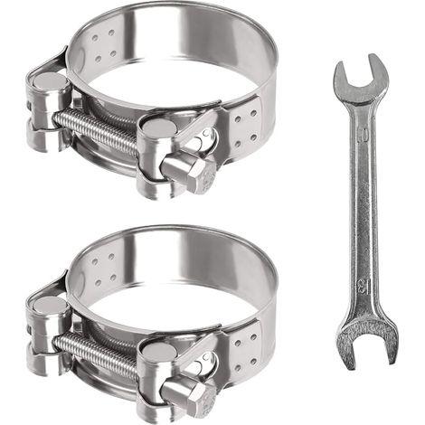 2PCS Collier de Serrage Inox Serrage Collier de Serrage Métallique avec Clé (1/5)