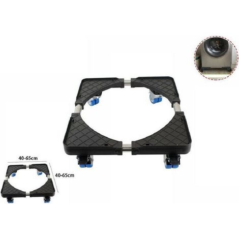 TRADE SHOP - Base Mobile Supporto Per Frigo Frigorifero Lavatrice Ruote Carrello 40-65cm 70585 -