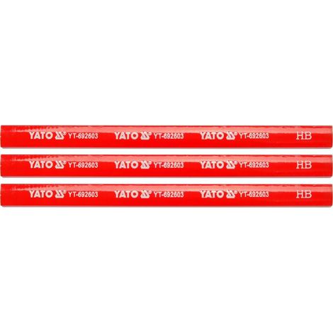 YATO, modelo YT-692603, Lápiz de Carpintero, ideal para marcas precisas en madera y materiales, herramienta profesional de alta calidad.