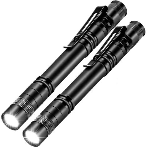 2er-Pack taktische LED-Stifttaschenlampen mit Stiftclip, Mini-AAA-Taschenlampen aus Aluminium, Taschenlampe für Inspektions- und Reparaturarbeiten [NX] (1/5)
