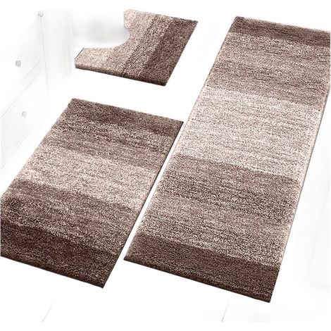 Tapis de bain antidérapant en flanelle ultra douce Marron cacao D 50 x 40  Tissu en flanelle ultra doux, pour une absorption instantanée de l'humidité, taille compacte de 50 x 40 cm (1/5)
