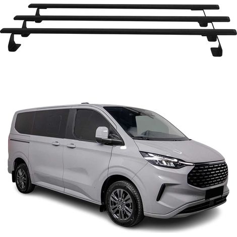 OMAC Heavy Duty Dachträger Querträger kompatibel mit Ford Transit Custom / Tourneo Custom II 2023-2026 – 3 Stangen – Stahl Schwarz (1/5)