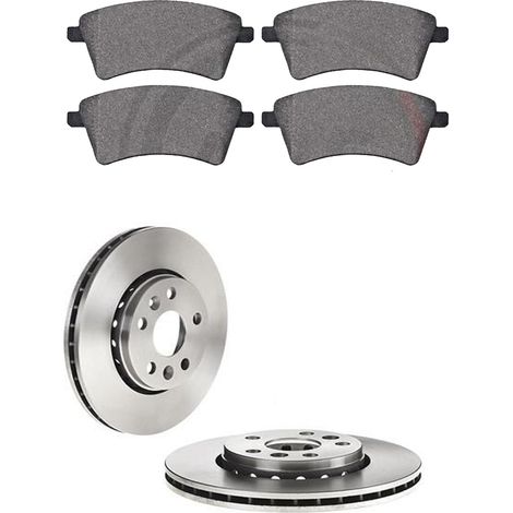 KIT FRENI ANTERIORI compatibile con RENAULT KANGOO BE BOP (KW0/1) - DISCHI + PASTIGLIE OEM: P 68 044 , P 68 058 , P 68 033 / 17980 , 18155 /SOSTITUZIONE DIRETTA/BASSA POLVERE/SILENZIOSO (1/5)