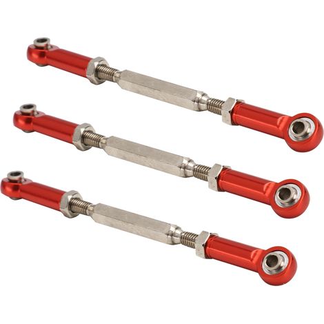 Stück 88 mm verstellbare Schubstangen aus Aluminiumlegierung mit Spannschloss-Gestänge-Zubehör für RC-Car-Modelle (rot) (1/5)