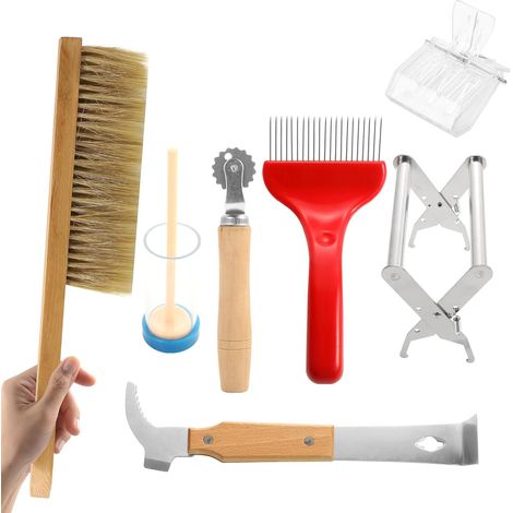 Imkereibedarf, 7-teiliges Imkerei-Starter-Set, Stockwerkzeuge und Imkereibedarf – alles für Imker-Anfänger