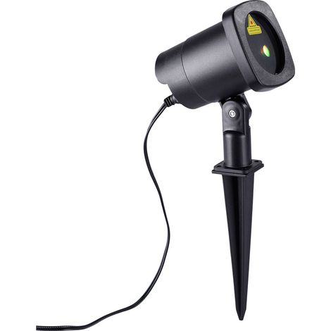 LED Steckleuchte Außenleuchte Garten Dekoleuchte Laser rotierend, rot-grüne Lichteffekte, 6 Watt, LxBxH 10,5x8,4x15 cm