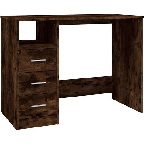 Maison Exclusive - Scrivania Cassetti Rovere Fumo 102x50x76 cm Legno Multistrato (1/5)