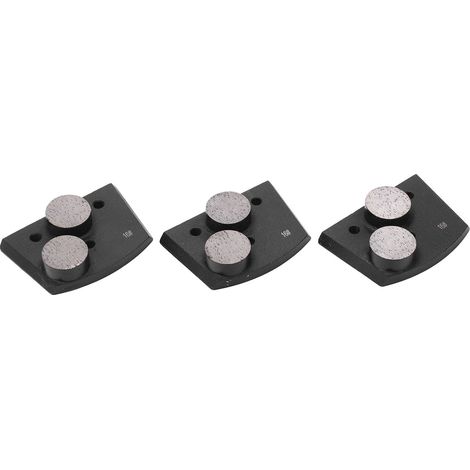 Lot de 3 disques de ponçage diamantés noirs, grain 16, 2 dents cylindriques, pour le ponçage et le polissage du béton (1/5)