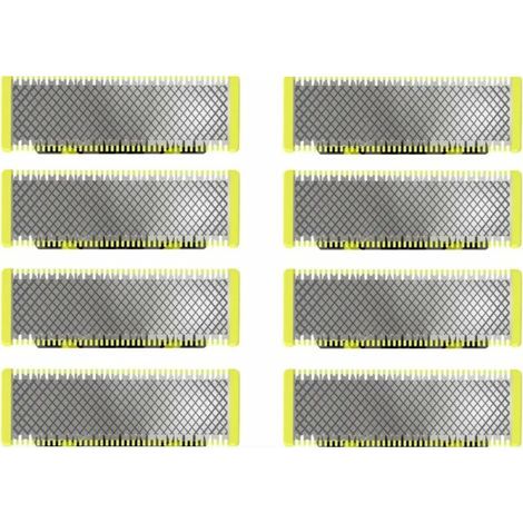 Applicable à OneBlade - Lames de rechange, pour rasoir/tondeuse électrique OneBlade, acier inoxydable robuste, taille, stylisation et rasage, lot de 8 (1/4)